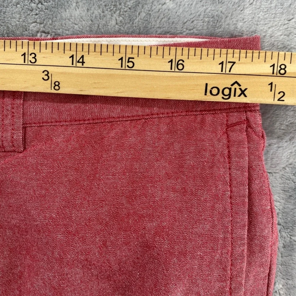 J.Crew Gramercy Mens 35‎ Red Heather Cotton Chino Shorts Preppy Casual